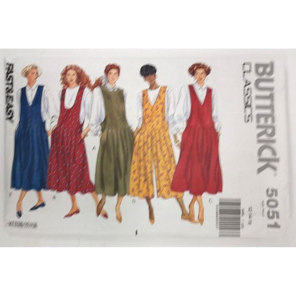 Butterick # 5051 C;assoc Fast & Easy Jumper or Jumpsuit Sizes 12, 14, 16 UNCUT - Picture 1 of 3